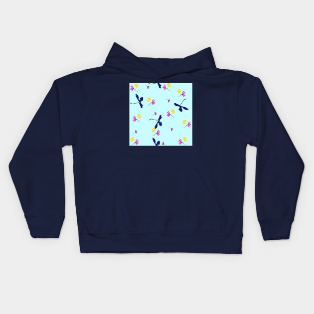 Flowers Flying in the Sky Kids Hoodie by fabqa